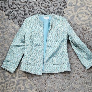 Vintage Shan Bangkok Silk Paisley Blazer Blue Gold